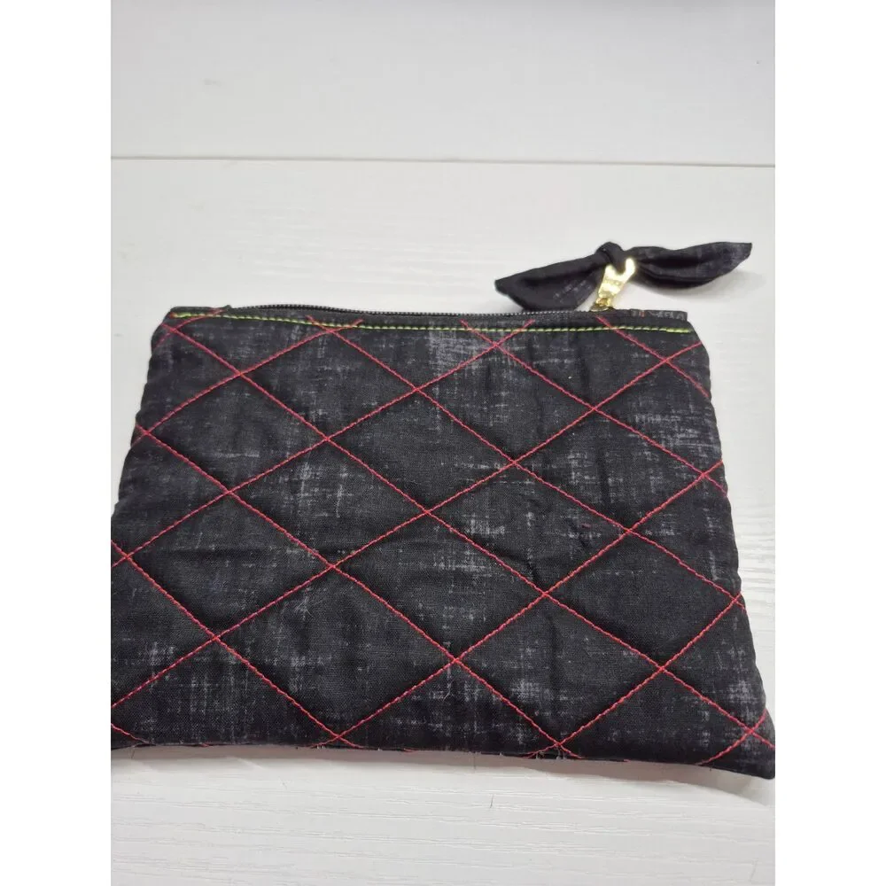 Joker Batman Black Grunge Quilted Bow Pouch - Edgy Versatile Zipper Organizer